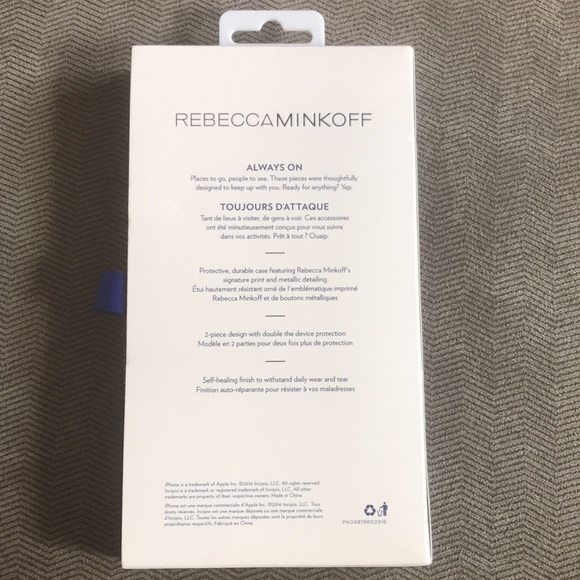 Rebecca mink iPhone SE/7/8/6 Case Grid Print/Holographic iridescent Foil - Picture 2 of 3